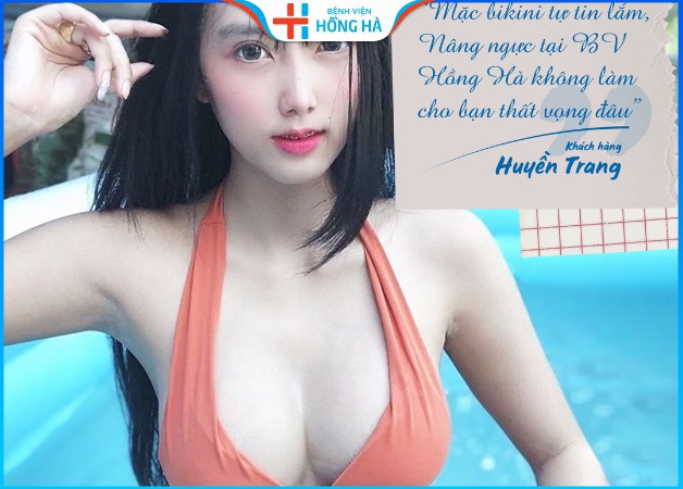 Chị Trang tự tin diện bikini với vòng 1 sexy