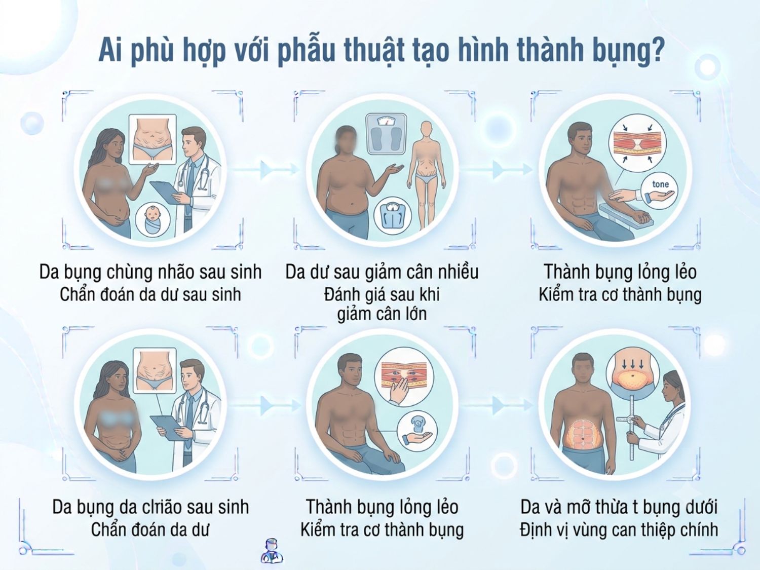 Những trường hợp và đối tượng thích hợp nhất để thực hiện phương pháp phẫu thuật tạo hình thành bụng.