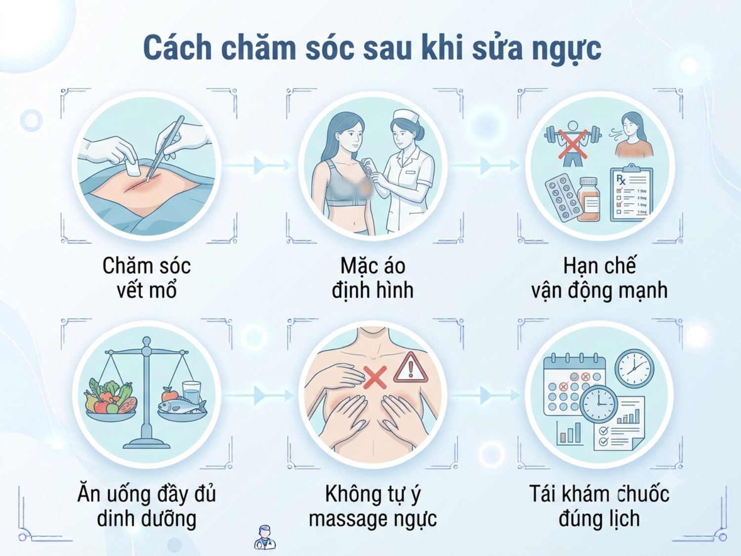 Những lưu ý và cách chăm sóc hậu phẫu quan trọng giúp vùng ngực nhanh hồi phục và đạt kết quả tối ưu.